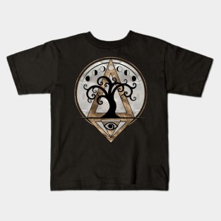 Golden Spiral  Tree - Sacred Geometry Kids T-Shirt